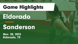 Eldorado  vs Sanderson  Game Highlights - Nov. 30, 2023