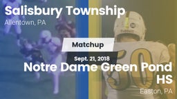 Matchup: Salisbury Township vs. Notre Dame Green Pond HS 2018