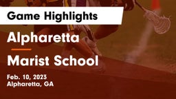 Alpharetta  vs Marist School Game Highlights - Feb. 10, 2023