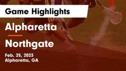 Alpharetta  vs Northgate  Game Highlights - Feb. 25, 2023
