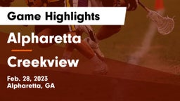 Alpharetta  vs Creekview  Game Highlights - Feb. 28, 2023