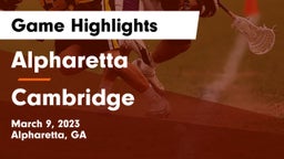 Alpharetta  vs Cambridge  Game Highlights - March 9, 2023