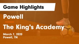 Powell  vs The King's Academy Game Highlights - March 7, 2020