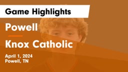 Powell  vs Knox Catholic Game Highlights - April 1, 2024