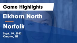 Elkhorn North  vs Norfolk  Game Highlights - Sept. 10, 2022