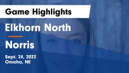 Elkhorn North  vs Norris  Game Highlights - Sept. 24, 2022