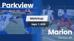 Matchup: Parkview  vs. Marion  2018