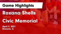 Roxana Shells  vs Civic Memorial  Game Highlights - April 3, 2021