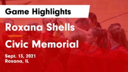 Roxana Shells  vs Civic Memorial  Game Highlights - Sept. 13, 2021