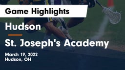 Hudson  vs St. Joseph's Academy Game Highlights - March 19, 2022