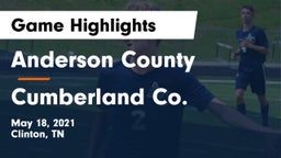 Anderson County  vs Cumberland Co. Game Highlights - May 18, 2021