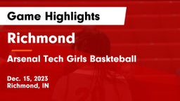 Richmond  vs Arsenal Tech Girls Baskteball Game Highlights - Dec. 15, 2023