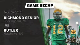 Recap: Richmond Senior  vs. Butler  2016