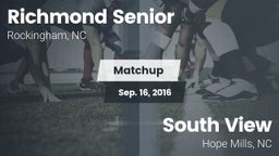 Matchup: Richmond Senior High vs. South View  2016