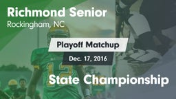 Matchup: Richmond Senior High vs. State Championship 2016