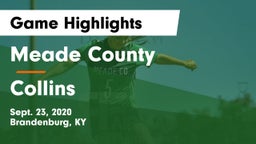 Meade County  vs Collins  Game Highlights - Sept. 23, 2020