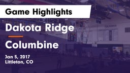 Dakota Ridge  vs Columbine  Game Highlights - Jan 5, 2017