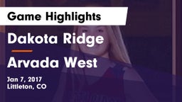 Dakota Ridge  vs Arvada West  Game Highlights - Jan 7, 2017