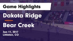 Dakota Ridge  vs Bear Creek  Game Highlights - Jan 11, 2017