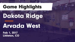 Dakota Ridge  vs Arvada West  Game Highlights - Feb 1, 2017