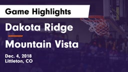 Dakota Ridge  vs Mountain Vista  Game Highlights - Dec. 4, 2018