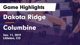 Dakota Ridge  vs Columbine  Game Highlights - Jan. 11, 2019