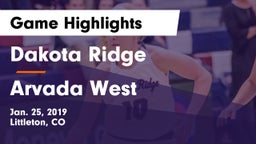 Dakota Ridge  vs Arvada West  Game Highlights - Jan. 25, 2019