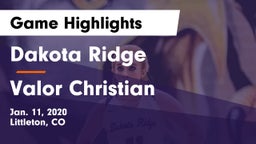 Dakota Ridge  vs Valor Christian  Game Highlights - Jan. 11, 2020