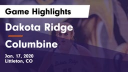 Dakota Ridge  vs Columbine  Game Highlights - Jan. 17, 2020