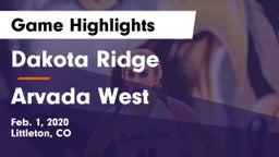 Dakota Ridge  vs Arvada West Game Highlights - Feb. 1, 2020