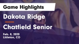 Dakota Ridge  vs Chatfield Senior  Game Highlights - Feb. 8, 2020