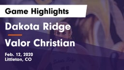 Dakota Ridge  vs Valor Christian  Game Highlights - Feb. 12, 2020