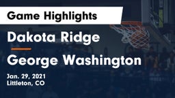 Dakota Ridge  vs George Washington  Game Highlights - Jan. 29, 2021