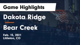 Dakota Ridge  vs Bear Creek  Game Highlights - Feb. 15, 2021