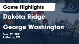 Dakota Ridge  vs George Washington  Game Highlights - Jan. 29, 2021