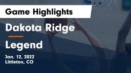 Dakota Ridge  vs Legend  Game Highlights - Jan. 12, 2022