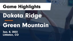 Dakota Ridge  vs Green Mountain  Game Highlights - Jan. 8, 2022