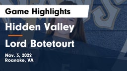 Hidden Valley  vs Lord Botetourt  Game Highlights - Nov. 3, 2022