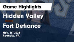 Hidden Valley  vs Fort Defiance  Game Highlights - Nov. 16, 2022