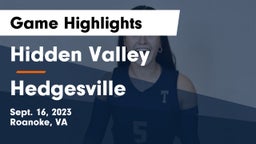 Hidden Valley  vs Hedgesville  Game Highlights - Sept. 16, 2023