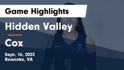 Hidden Valley  vs Cox  Game Highlights - Sept. 16, 2023