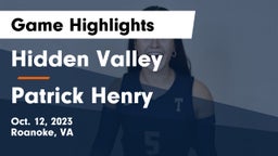 Hidden Valley  vs Patrick Henry  Game Highlights - Oct. 12, 2023