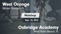 Matchup: West Orange High vs. Oxbridge Academy 2016