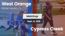 Matchup: West Orange High vs. Cypress Creek  2018