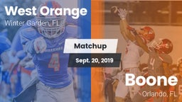 Matchup: West Orange High vs. Boone  2019
