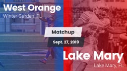 Matchup: West Orange High vs. Lake Mary  2019