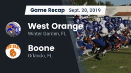 Recap: West Orange  vs. Boone  2019