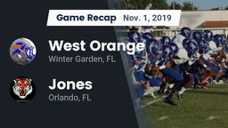 Recap: West Orange  vs. Jones  2019