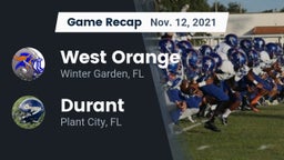 Recap: West Orange  vs. Durant  2021