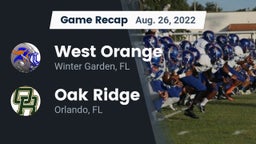Recap: West Orange  vs. Oak Ridge  2022